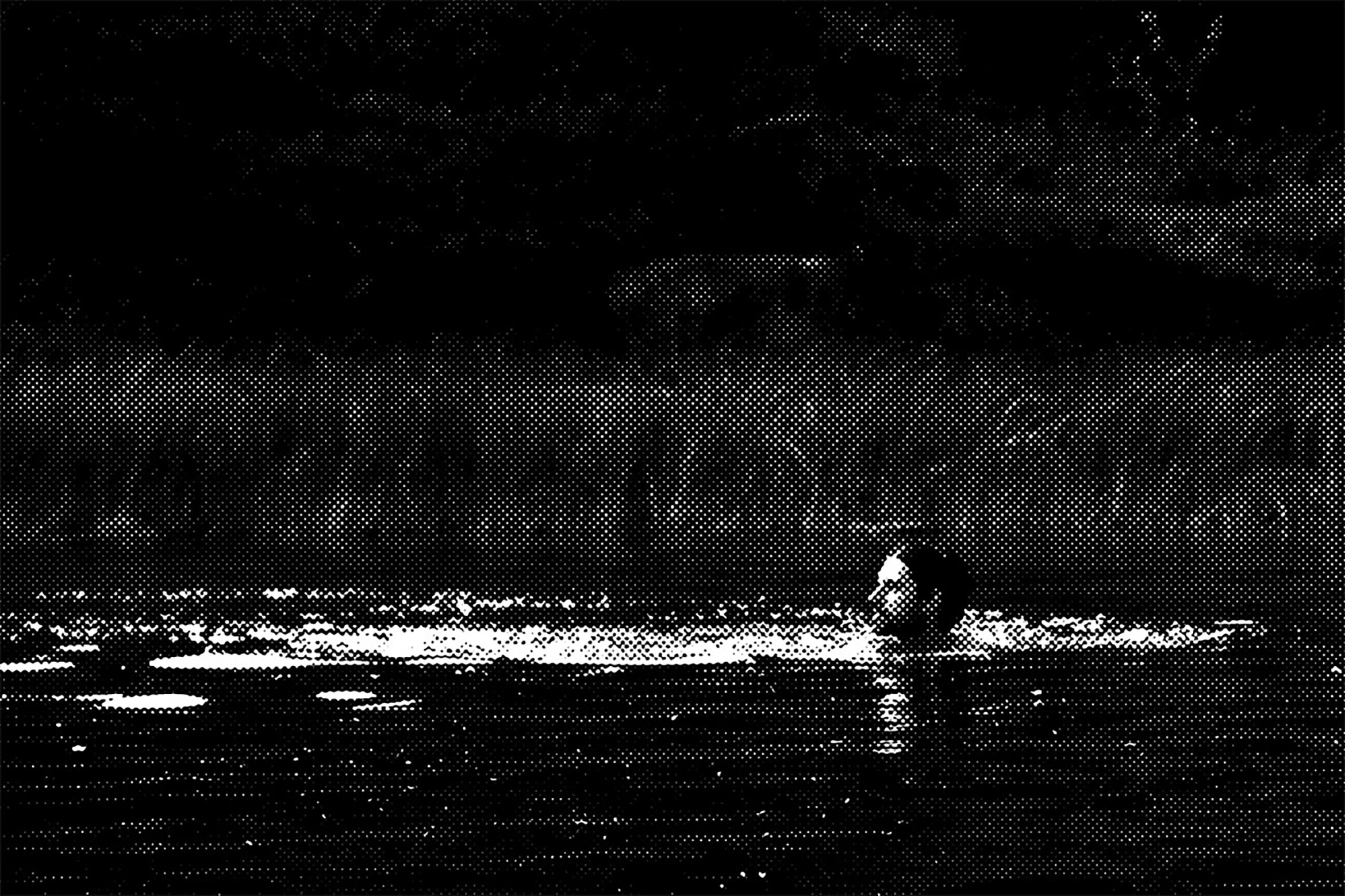 Swimmers 1, Gilles Sage, baigneurs, éphèbes, linogravure, trame de demi-teinte