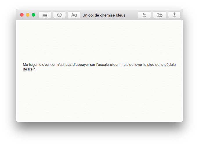 Fragments, Un col de chemise bleue, Gilles Sage