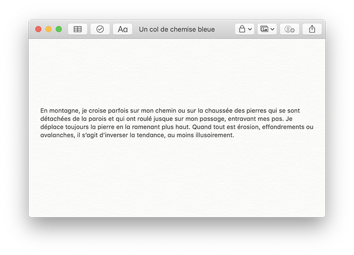 Fragments, Un col de chemise bleue, Gilles Sage