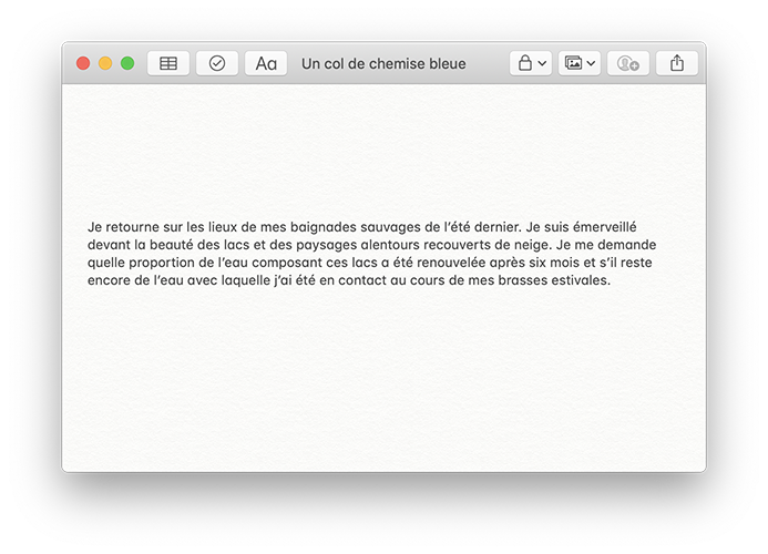 Fragments, Un col de chemise bleue, Gilles Sage