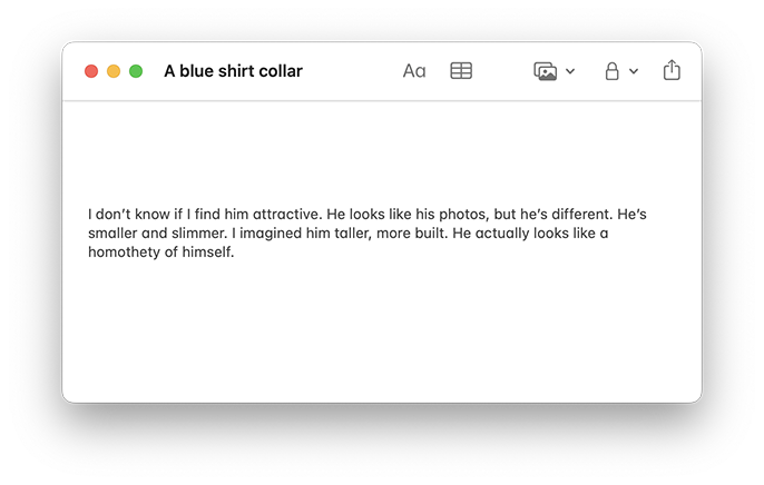 Fragments, A Blue Shirt Collar, Gilles Sage