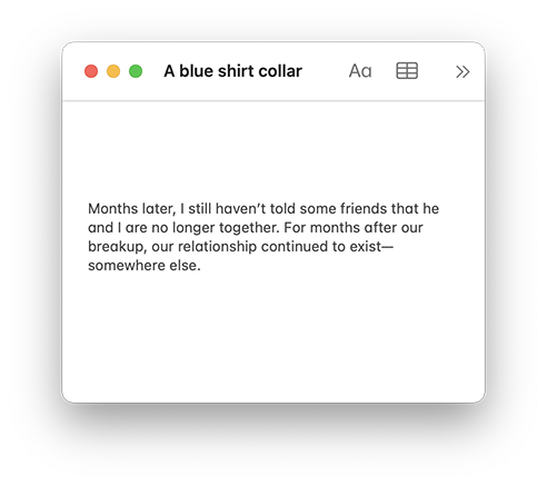 Fragments, A Blue Shirt Collar, Gilles Sage