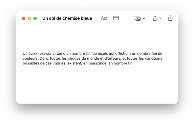 Fragments, Un col de chemise bleue, Gilles Sage